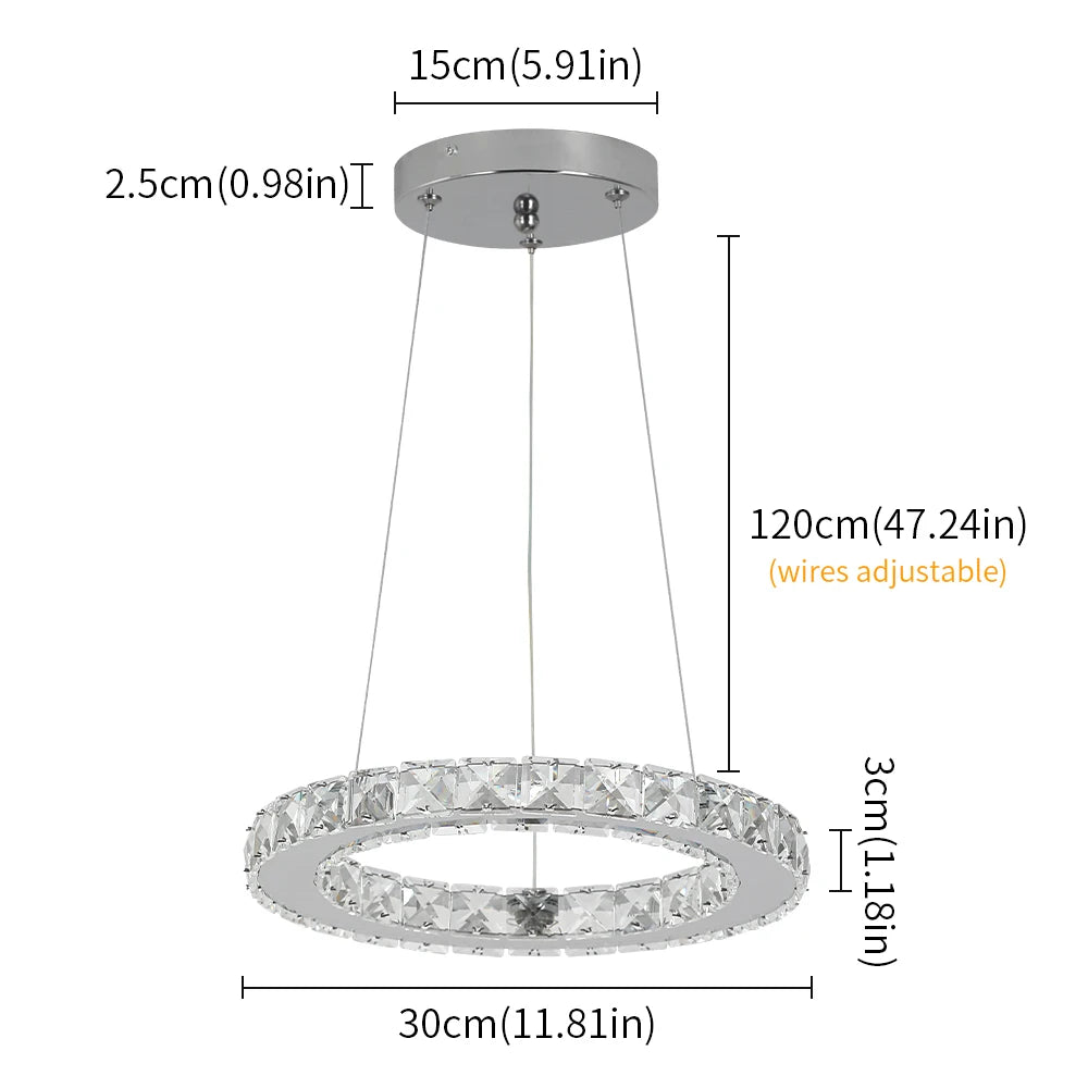 Crystal Ring LED Pendant Chandelier