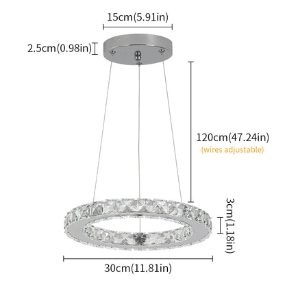 Crystal Ring LED Pendant Chandelier