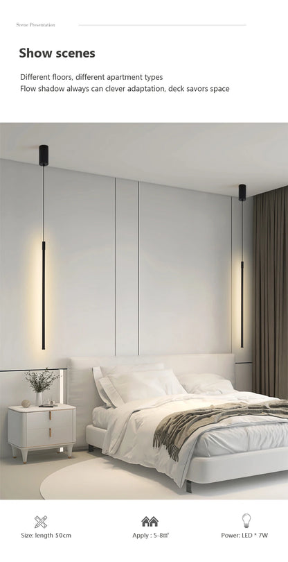 Modern LED Long Pendant Lights for Dining Room