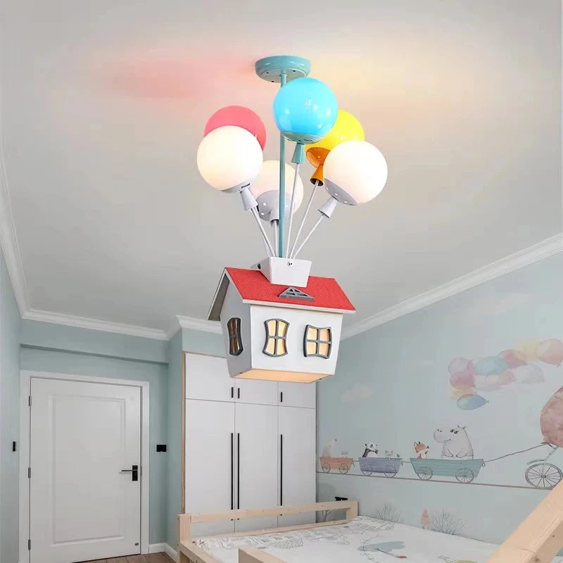 Colorful Balloon LED Wood Ceiling Light