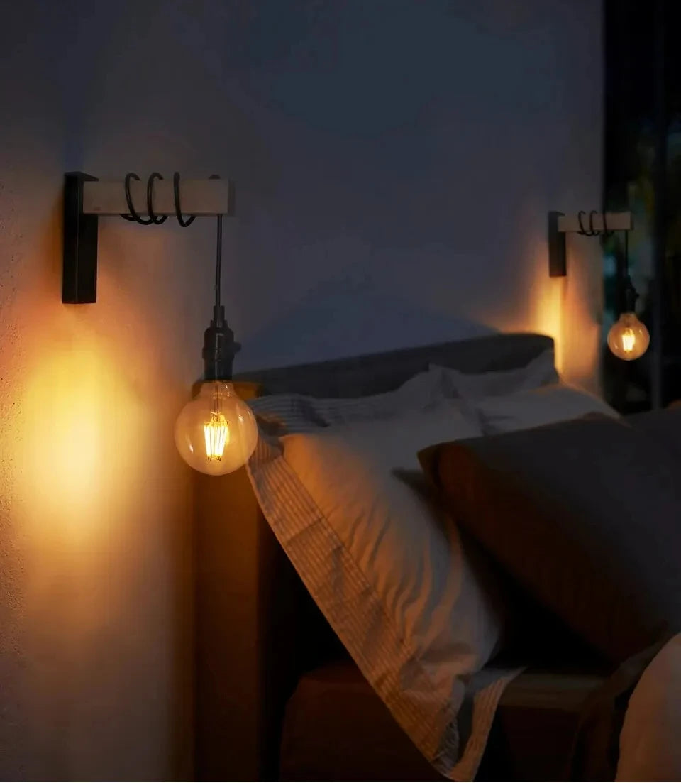 Retro Wood Industrial Wall Lamp