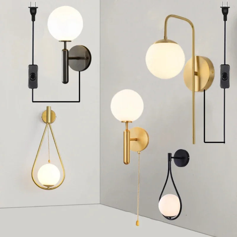 Nordic Glow Plug-In Wall Sconce Light