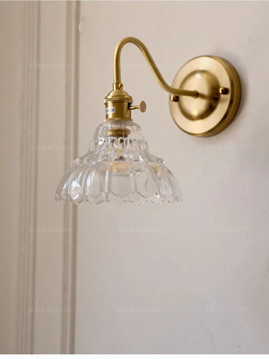 Nordic Brass & Glass Wall Sconce Elegance