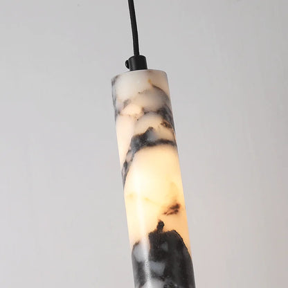 Black Marble Cylinder Pendant