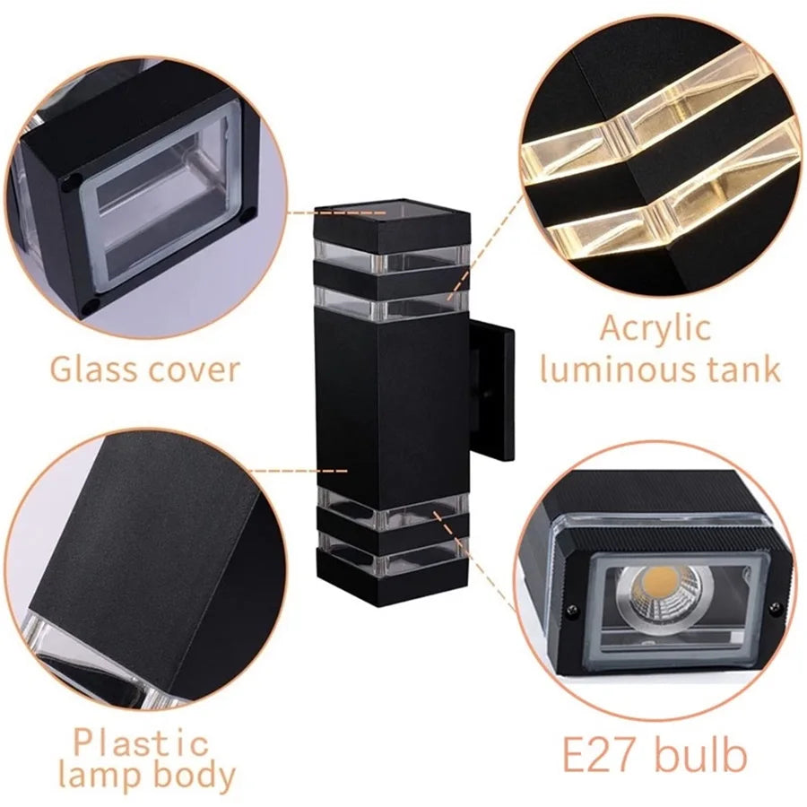 TriColor LED Outdoor Wall Light - IP65 Waterproof