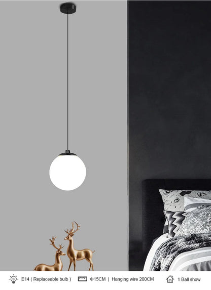 Nordic Gold Glass LED Pendant Lights