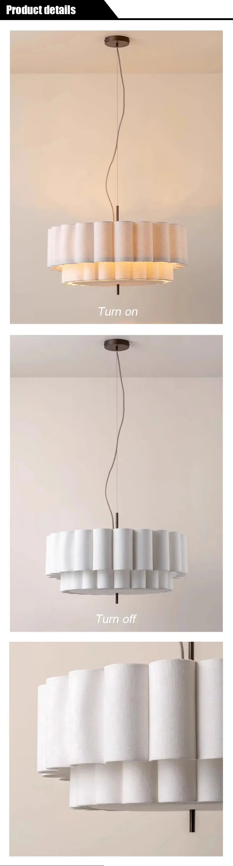 Wabi Sabi Elegance: Fabric Pendant Chandelier Lights