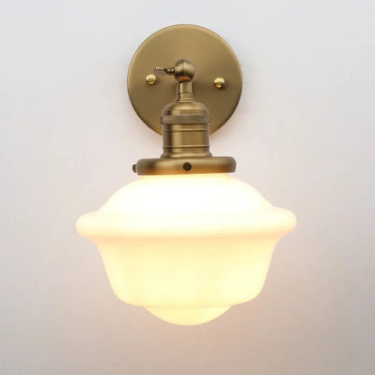 Rustic Vintage Wall Sconce with Milk Glass Shade