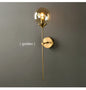 Gold Aura Round Glass Wall Sconce - Nordic Style