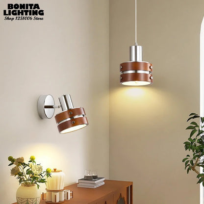 Retro Walnut Wall Sconces