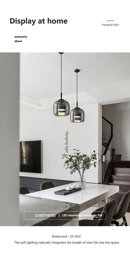 LED Glass Pendant Light Light Luxury Pendant Lamp Deco