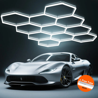 Hexagon LED Garage Light, 11-Grid 700W Honeycomb Kit with Frame