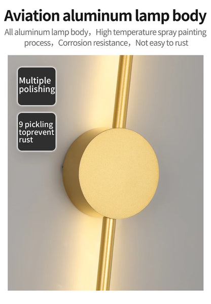 Modern Black I-Shaped LED Wall Lamp