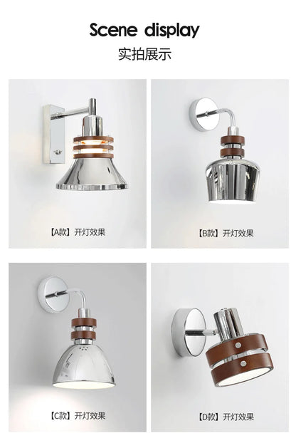 Retro Rotatable Wooden Wall Sconce Light