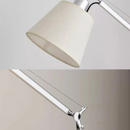 Elegant White Shade Table Lamp - Versatile Silver Design