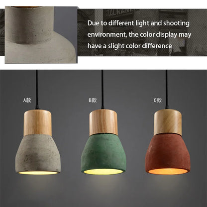 Wood Retro Mini Color LED Chandelier Light