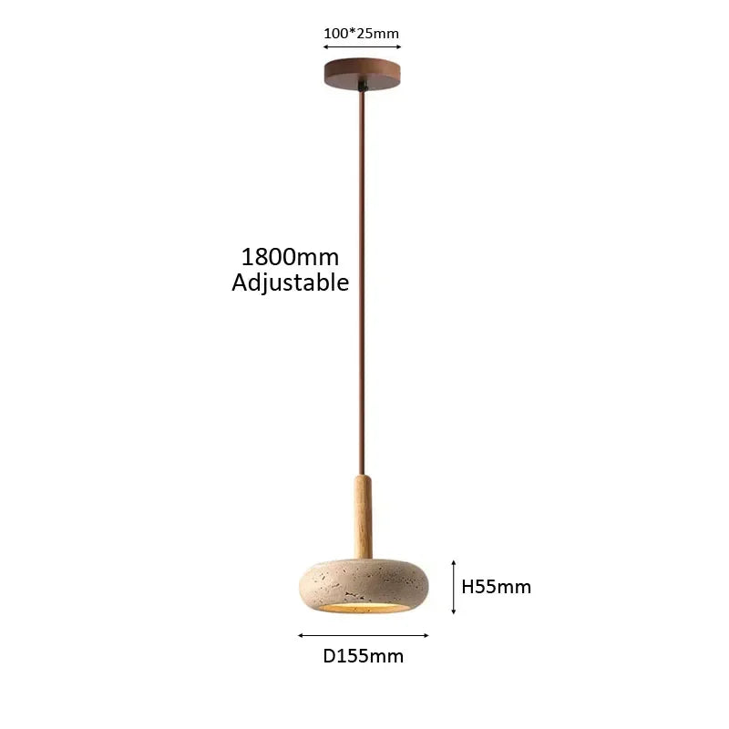 Round Travertine Pendant