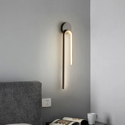 Minimalist Black LED Bedside Wall Sconce