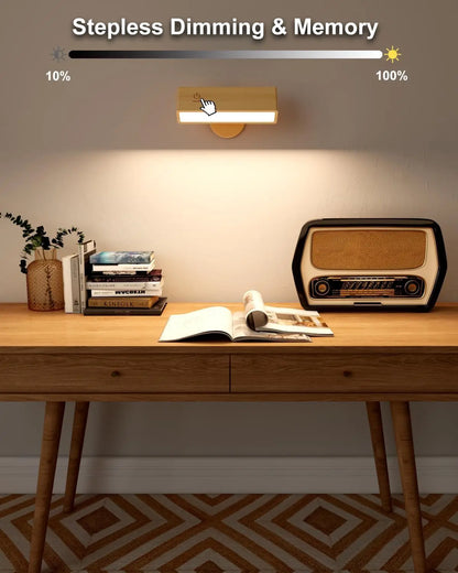 WoodGlow 360° Rechargeable Dimmable Wall Sconce