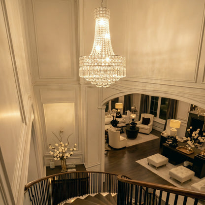 Chrome Crystal Empire Chandelier, 40 cm, Dimmable