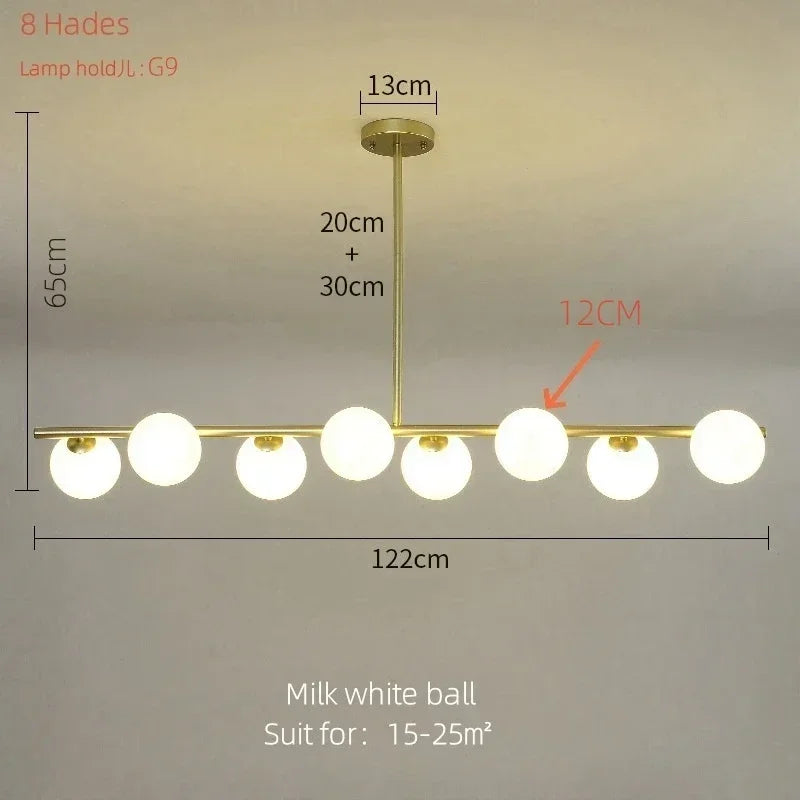 Modern 6-7 Heads Magic Bean Glass Chandelier