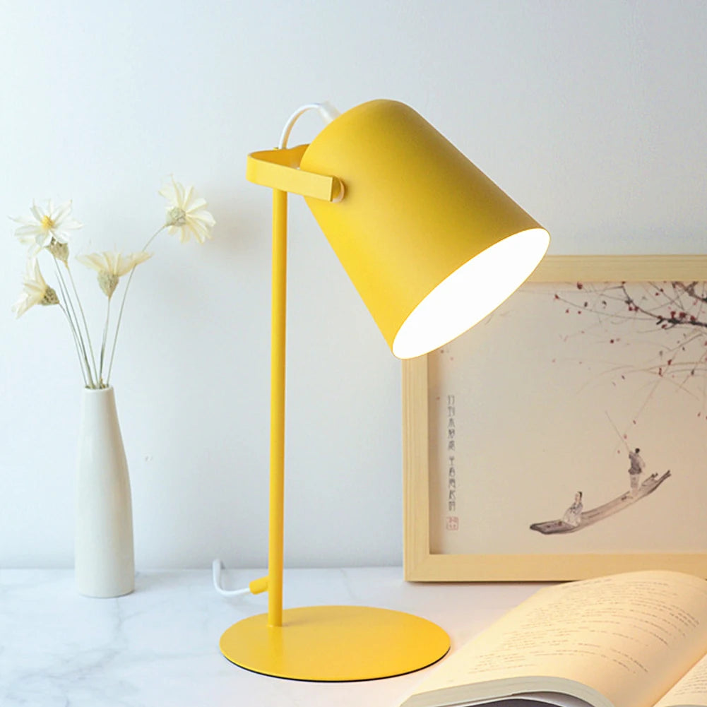 Nordic Glow: Eye-Protect Pink Desk Lamp