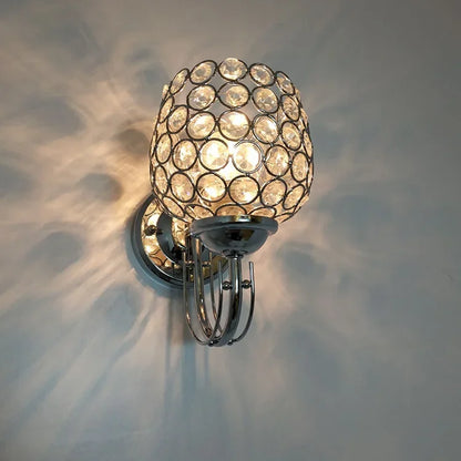 Crystal Silver Circle Wall Sconce - Elegant Lighting