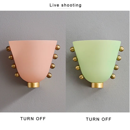 Chic Glass Bloom Wall Sconce - Pink & Green Delight