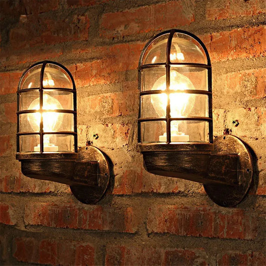 Rustic Glow: Outdoor Waterproof Wall Lamp