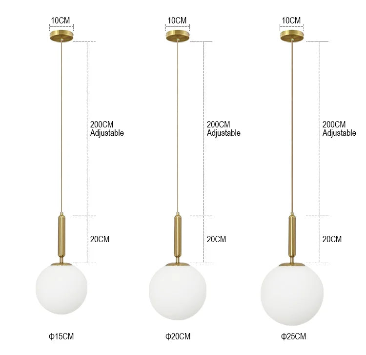 Modern Chandelier Glass Ball LED Pendant Lights