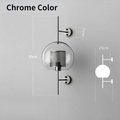 Golden Orb Modern Glass Wall Sconce Light Fixture