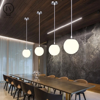 White Glass Globe Pendant