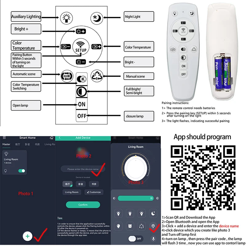 LED REmote CHANDELIER - MODERN & DIMMABLE