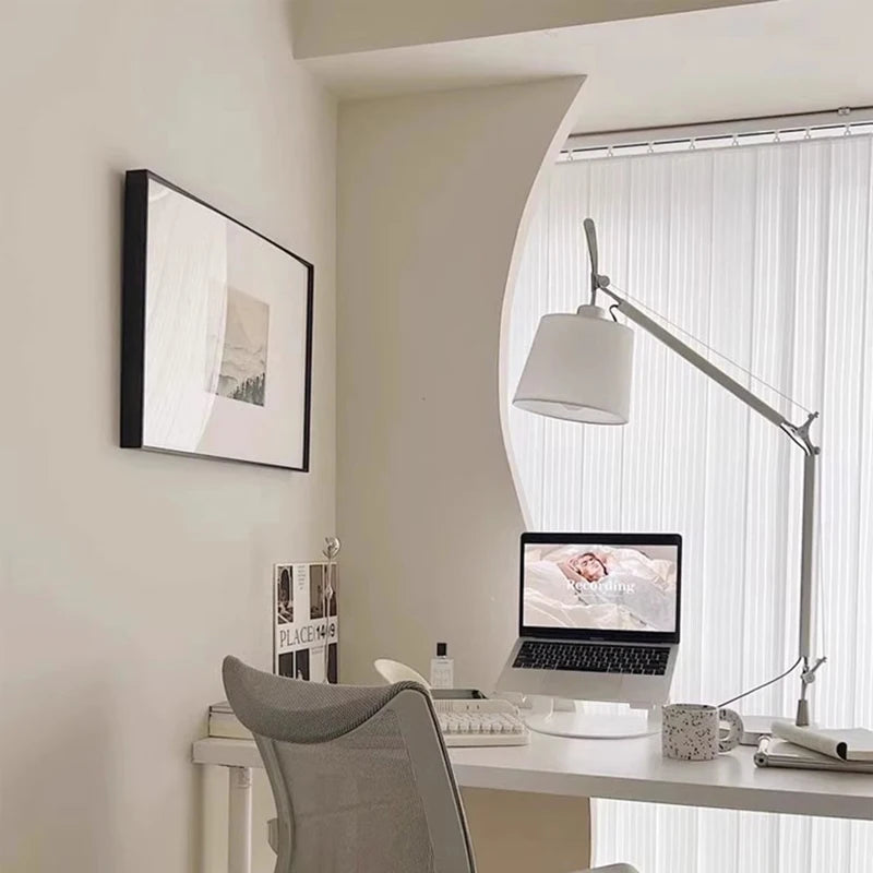 Elegant White Shade Table Lamp - Versatile Silver Design