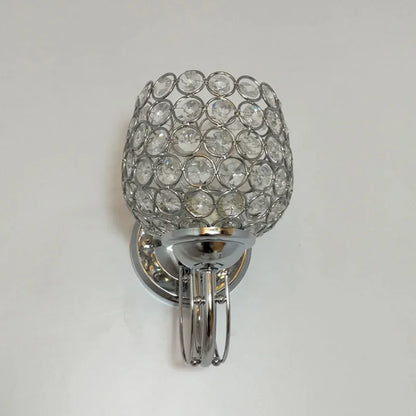 Crystal Silver Circle Wall Sconce - Elegant Lighting