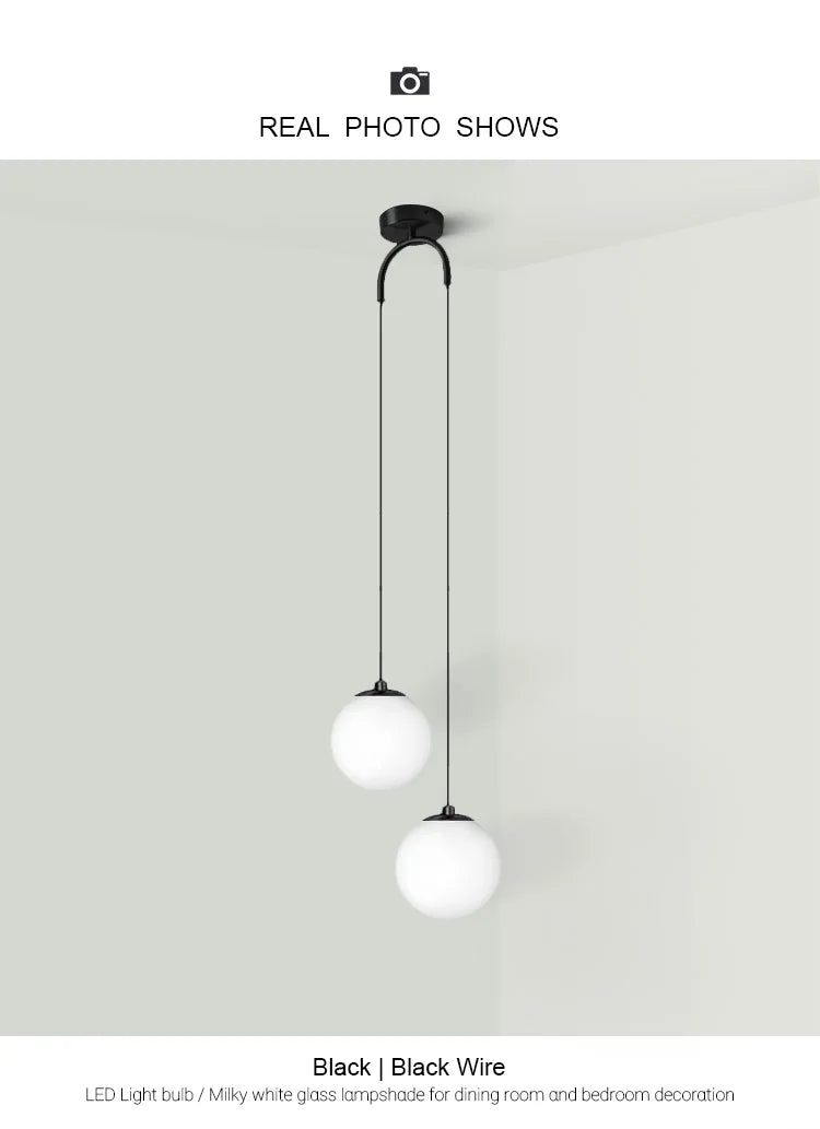 Nordic Gold Glass LED Pendant Lights