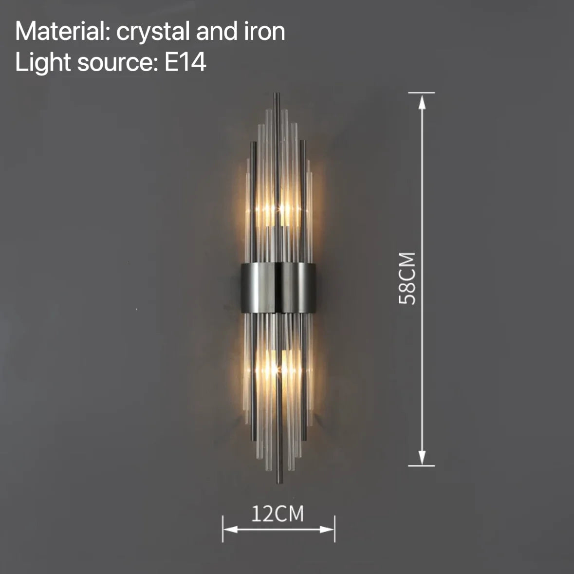 Crystal Bedside Wall Lamp