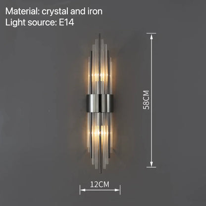 Crystal Bedside Wall Lamp