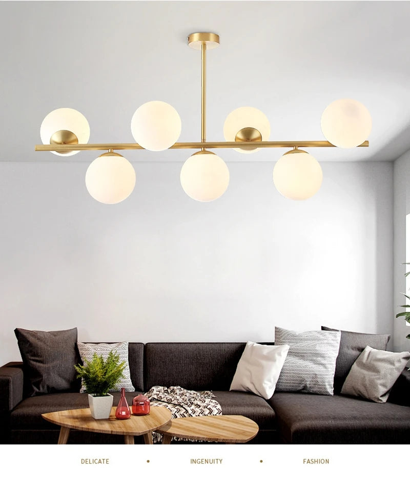 Modern 6-7 Heads Magic Bean Glass Chandelier