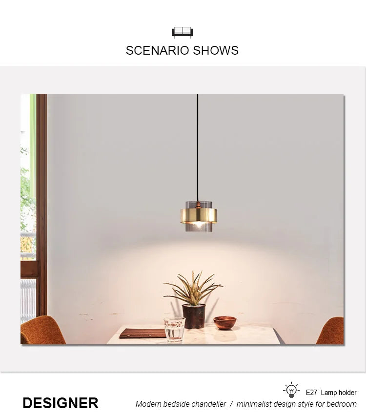 Modern Glass Chandeliers Lighting Bedroom Decor