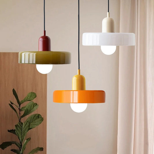 Nordic Glass Pendant Light Candy Color Single Head Lamp