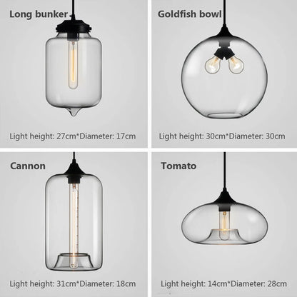 WADBTY Nordic hanging loft Glass lustre Pendant Light