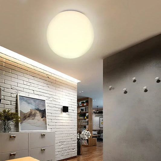 Nordic Glow: Minimalist Round Glass Ceiling Lamp