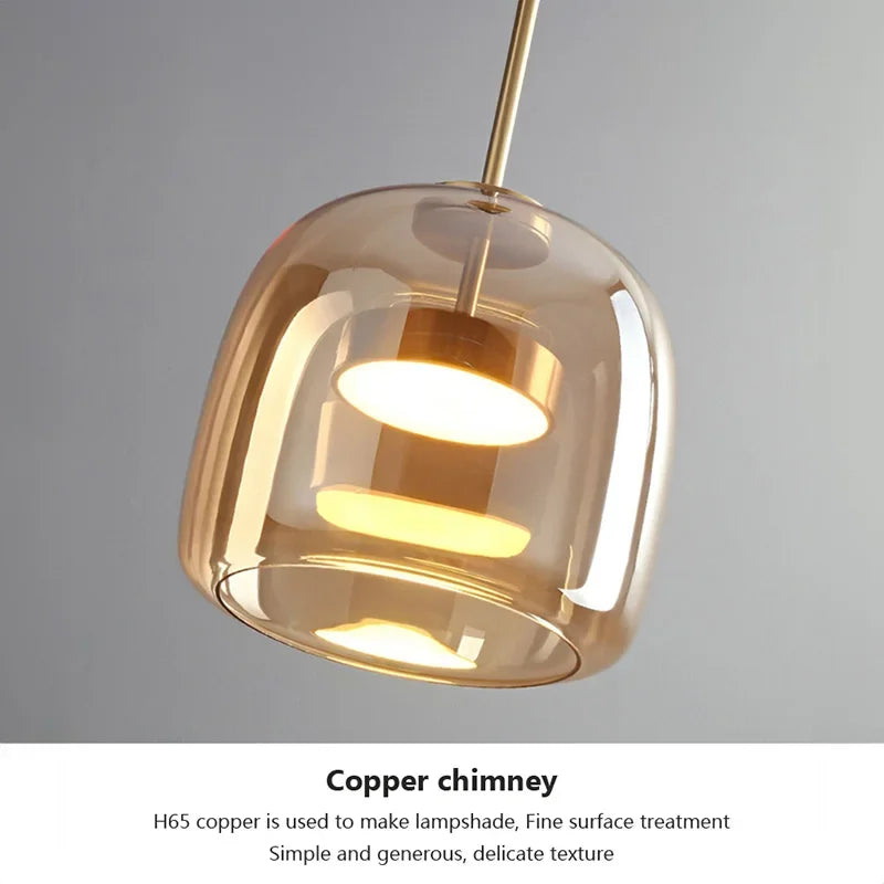 Sanoni Pendant Light Modern LED Minimalistic Glass Hanging lamp