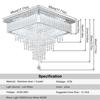 Crystal LED Flush Chandelier