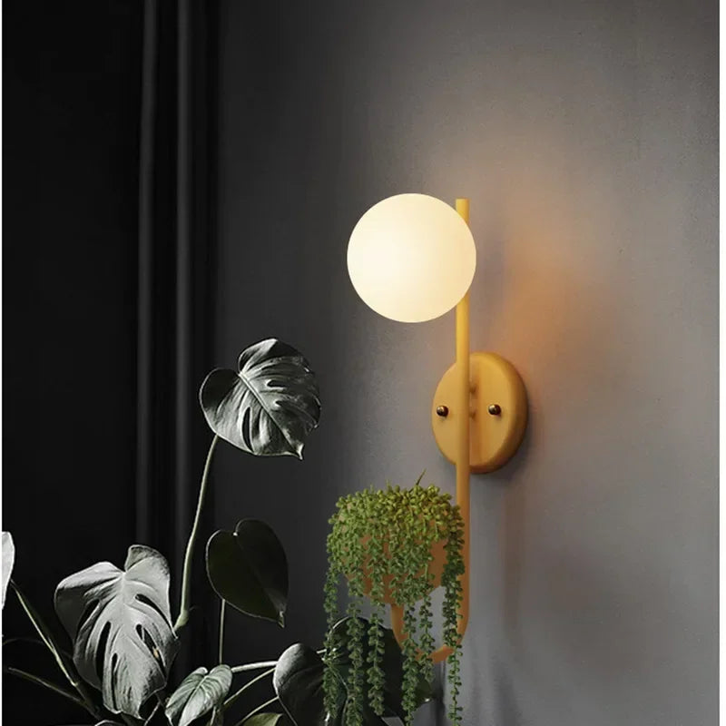 SANDYHA Nordic Glass Ball Wall Sconce Lamp