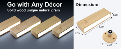 WoodGlow 360° Rechargeable Dimmable Wall Sconce