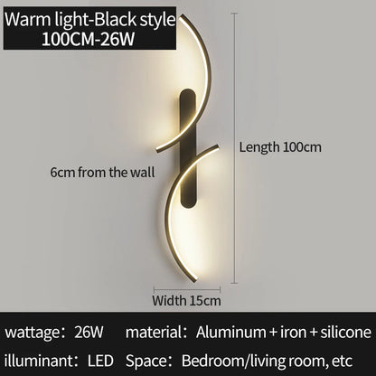 Sleek C-Shape LED Wall Lamp - Modern Minimalist Design