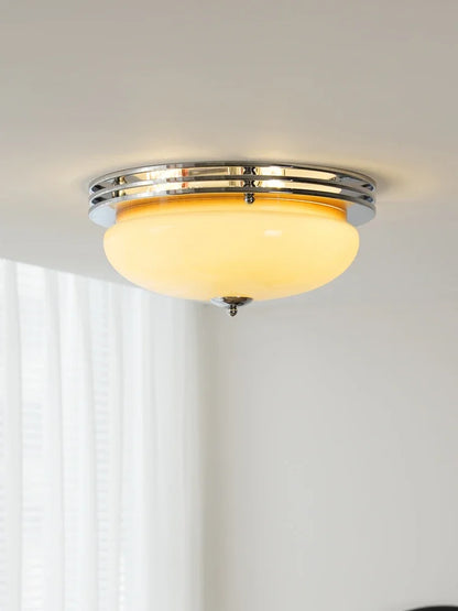 Elegant Bauhaus Flush Mount Glass Light Fixture