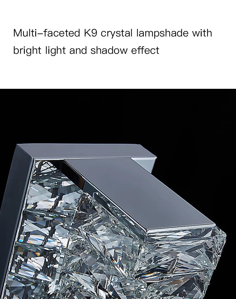 Elegant Crystal LED Wall Sconce for Luxe Interiors